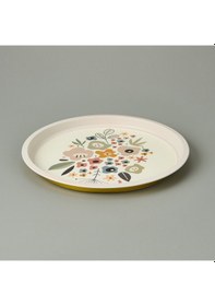 Resim Sarkapp Çiçekli Metal Tepsi - Renkli - 35x35 Cm Çok Renkli 