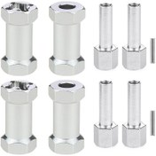 Resim Kosona Alüminyum 12mm Dış Çaplı 25mm Genişletilmiş Kombinasyon, 1/10 Axial Scx10 D90 90046 Tamiya Mst Araçları İçin Gümüş 