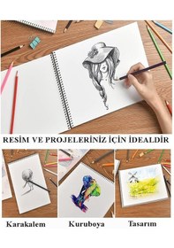 Resim Resim Defteri 15 Yaprak 35x50 Cm 10 Adet Spiralli Büyük Boy Resim Defteri Karton Kapak 110 Gr Öğrenci Okul 