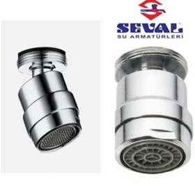 Resim Seval Su Armatürleri Kopya Prinç Oynar Başlı Batarya Ucu Perletörü Dış Dişli 