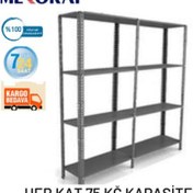 Resim Mekoraf Mekoraf 43 X 93 2 Metre 4 Katlı 2 Ünite Raf Sistemi 