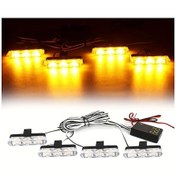 Resim Dashanshop Ultra Parlak 12v 12 Led Sarı Klipsli Çıkarılabilir Araç Işığı Kamyon Minibüs 