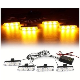 Resim Dashanshop Ultra Parlak 12v 12 Led Sarı Klipsli Çıkarılabilir Araç Işığı Kamyon Minibüs 