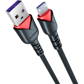 Resim Syrox Micro USB Data ve Şarj Kablosu Android Uyumlu 1 m 2.0A Hızlı Şarj Dayanıklı Örgü Kaplama 