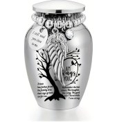 Resim Fochsia Gümüş Renk Mini Kremasyon Küllüğü Kanatlı Zarif Hatıra Küllük 