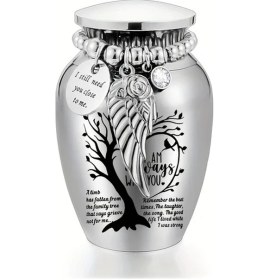 Resim Fochsia Gümüş Renk Mini Kremasyon Küllüğü Kanatlı Zarif Hatıra Küllük 