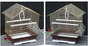 Resim Dayang iki kapı çatılı muhabbet kuşu kafesi gold 30x23x38 cm 