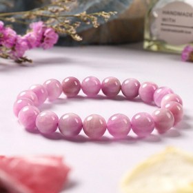 Resim 1 adet Kunzit Taşı 6/8/10/12mm Bilezik, Lavanta Mor Taş Esnek Bilezik Unisex 