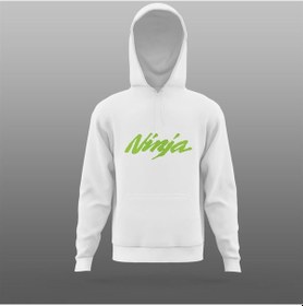 Resim Ninja Yazılı Beyaz Sweatshirt Modeli 