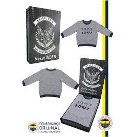 Resim Fenerbahçe Lisanslı Uzun Kol Lacivert Bebek 1907 Sweat Kişiye Özel Hediyelik Ahşap Kutulu Gri 