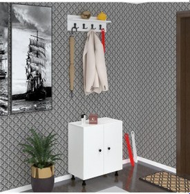 Resim Kenzlife Ayakkabılık Cimcime4 Byzbyz 68 060 32 Kapaklı 4 Raflı 12 Çift Ayakkabı Kapasitesi Ahşap 