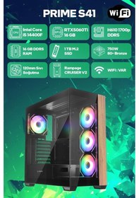 Resim Game Garaj Prime S41 i5-14400F 16 GB 1 TB SSD 16 GB RTX5060Ti Free Dos Oem Paket Masaüstü Oyuncu Bilgisayarı 