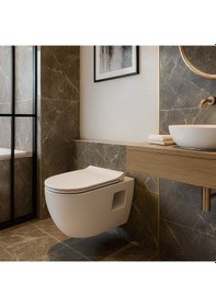 Resim Turavit Rondo Rita Beyaz Kanalsız Açık Montaj Asma Klozet Rnd5516, Nkp Grande Yavaş Kapak Diğer 