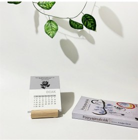 Resim Çiçek Temalı Ahşap Standlı Poster Masaüstü Takvimi-2230 