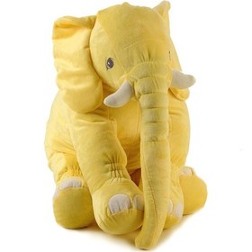 Resim Uyku Arkadaşım Peluş Fil - Büyük Yumuşacık 75 Cm -sevgiliye Hediye Sarı 