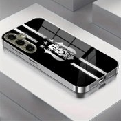Resim Besiktas Takım Logolu Duvar Kağıdı Desenli Yeni Elektro Kaplama Cam Kılıf for Samsung S25, S24, S23, S22, S21, S20, NOTE20, NOTE10, A55, A54, A53, A52, A36, A35, A33, A15, A14, A05 için - Şık ve Modaya Uygun Leke Tutmaz Telefon Kılıfı 