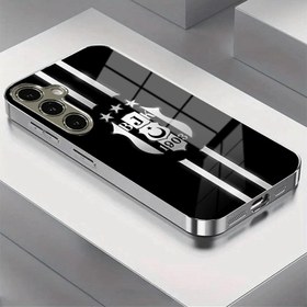 Resim Besiktas Takım Logolu Duvar Kağıdı Desenli Yeni Elektro Kaplama Cam Kılıf for Samsung S25, S24, S23, S22, S21, S20, NOTE20, NOTE10, A55, A54, A53, A52, A36, A35, A33, A15, A14, A05 için - Şık ve Modaya Uygun Leke Tutmaz Telefon Kılıfı 