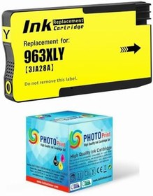 Resim Photo Print Hp OfficeJet Pro 9015 All-in-One 963XL-967XL Sarı Yüksek Kapasite Muadil Kartuş 1.600 Sayfa CHİPLİ 