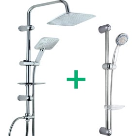 Resim Beyazsu Yağmurlama Robot Tepe Duş Sistemi Sürgülü Duş Seti 