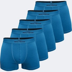 Resim Malabadi Erkek Mavi 5 Li Pamuk Elastan Boxer 5m075 Koyu Mavi 