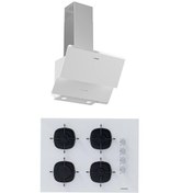 Resim 2'li Beyaz Cam Ankastre Set (3490 Oslo - CS5665W01) Silverline