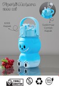 Resim Mefa Mutfak Labubu Kilitli Kapaklı Pipetli Matara – Taşınabilir Kulplu Su Şişesi – BPA İçermez - 1000 ml/MAVİ 
