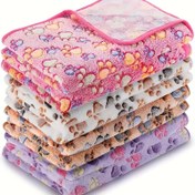Resim Pet Kedi Köpek Sıcaklık ve Pati Pedleri ile Battaniye 