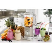 Resim Ariete Vintage Blender Bej 0568/13 - Saklaması Kolay, 500 Watt, 1,5 Litre Sürahi, Plastik Kavanoz, 6 Paslanmaz Çelik Bıçak, 2 Hız, Darbeli, Çift Emniyetli 