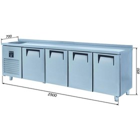 Resim Galleyz Tezgah Tip Buzdolabı - 4 Kapılı - Sol Evye & Motor - 250x70x85 Cm 