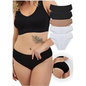Resim Alya Underwear Kadın Pamuklu Hipster - Slip Külot 5 Farklı Renk 1 Pakette Multicolor-fp01 