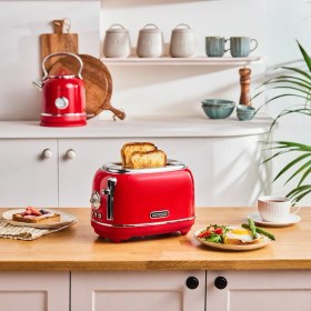 Resim Karaca Vintage Craft 2 Dilim Kapasiteli Ekmek Kızartma Makinesi Red 