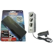 Resim Carub Çakmak Soketi 12 Volt 3Lü+Usb Çıkışlı Siyah BR1702001 