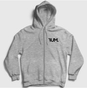Resim Presmono Unisex Gri Bum Gym Spor Chris Bumstead Fermuarlı Kapüşonlu Sweatshirt 356693tt 