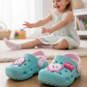 Resim Gezer Kız Çocuk Figürlü Bebe Sandalet Terlik ( Dar Kalıptır ) 