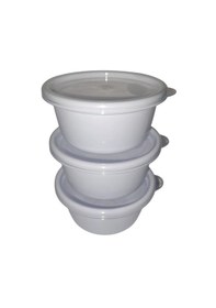 Resim Tick Tock Hava Sızdırmaz Saklama Kabı Beyaz 3'lü Set 3 x 250 ML Beyaz 