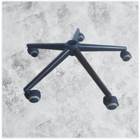 Resim Sandofis Siyah Metal Yıldız Ayak Ofis Koltuk Ayağı Ve 5 Gri Teker 