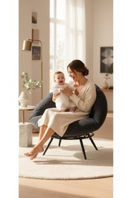 Resim AVYNA Elite Milano Modern Tekli Berjer – Ergonomik Dinlenme ve Okuma Koltuğu | Lüks Tay Tüyü Döşeme 