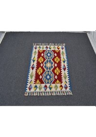 Resim Zehra Abla Halı Yeni El Dokuma Göbekli Kırmızı Pınarbaşı Kayseri Yün Kilim 6351 