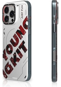 Resim İphone Uyumlu 16 Pro Max Kılıf Magsafe Şarj Özellikli Airbagli Çift Katmanlı Youngkit Future Serisi Kırmızı 