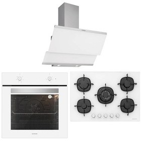 Resim Silverline BO6501W01 - CS5365W01 - 3420 Classy 60 Beyaz Cam Ankastre Set 