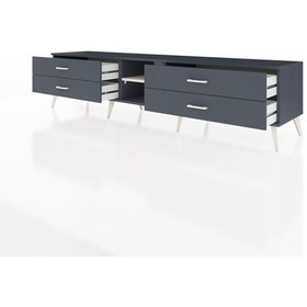 Resim Hyperion Tv Ünitesi Tek Raflı 4 Çekmeceli 220x44x51 Antrasit-aytaşı/antrasit Aytası/antrasıt - Antrasıt 