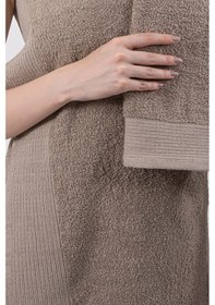 Resim Pamuk 2'li Havlu Seti 70x140 Ve 50x90 Yüksek Emici Banyo & El Yüz Havlusu Çeyizlik Havlu Takımı Kahverengi 