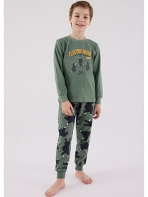Resim Rolypoly Erkek Çocuk Yeşil Pijama Takımı Rp3657-c-v2 