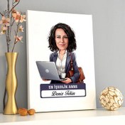 Resim En İşkolik Anne Karikatürlü Kanvas Tablo 