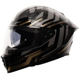 Resim Nukrotech Nukro 853 Power Gold Black Full Face Motosiklet Kaskı 