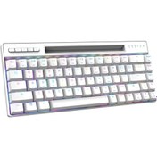 Resim Magic-refiner Mk16 Mekanik Klavye Bt Kablolu Çift Modlu Klavye 68 Tuşlu Rgb Oyun Klavyesi Mekanik Mavi Anahtarlı Beyaz 