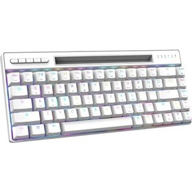 Resim Magic-refiner Mk16 Mekanik Klavye Bt Kablolu Çift Modlu Klavye 68 Tuşlu Rgb Oyun Klavyesi Mekanik Mavi Anahtarlı Beyaz 