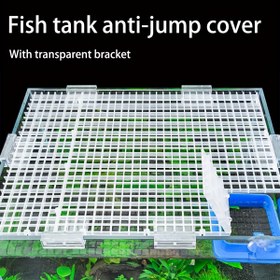 Resim 6/12 adet Akvaryum Balık Tankı Üst Kapak Kapağı Bölücü Plastik Izgara Paneli Yumurta Kutusu Grate Alt İzolasyon Filtre Tepsisi Ayrma Kapakları ile Akrilik Şeffaf Tutucu için Fis 