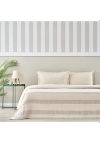 Resim Taç Natural Dreams Pamuk Pike Takımı Aura Gri Tek Kişilik 