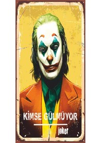 Resim joker kimse gülmüyor mini retro ahşap poster 